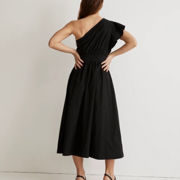 Madewell Ruffled One-Shoulder Midi Dress 12 - Picture 2 of 5